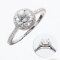 (IGI) 6.56 - 6.60 x 3.97 mm, Laboratory Grown Diamond (Round Brilliant, HPHT, 1.04 ct, D, VVS 2), Lab Grown Diamond (0.3ct.), Halo Diamond Accent Stones Ring
