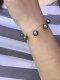 Approx. 9.0 mm, Tahitian Pearl, Station Pearl, Cable Chain Bracelet