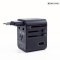 JELLICO หัวแปลงปลั๊กไฟ universal travel adapter S9 PD 2xUSB-C + 1xUSB 3.4A Max 2500W Black