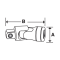 Snap-on รุ่น TMU8B ข้อต่ออ่อน (Universal Joint) ขนาดหัวขับ (Drive Size): 1/4 นิ้ว (2 หุน)