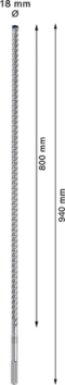 bosch รุ่น 2608900224 ดอกสว่าน SDS MAX-8X   ขนาด 18x800/940 mm. : EXPERT ดอกสว่านเจาะกระแทก รหัส 2608900224