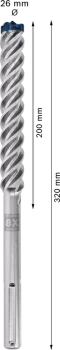 Bosch รุ่น 2608900246  ดอกสว่าน SDS MAX-8X   ขนาด 26x400/520 mm. : EXPERT ดอกสว่านเจาะกระแทก รหัส 2608900246