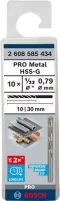 Bosch ดอกเจาะเหล็ก HSS-G, 1/32" 0.8 มม. (10 ชิ้น) (2608585434)