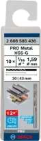Bosch ดอกเจาะเหล็ก HSS-G, 1/16" 1.5 มม. (10 ชิ้น) (2608585436)