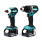 MAKITA DLX2315J COMBO ชุดไขควงกระแทก DTD171 +  สว่านกระแทก DHP484 พร้อมแท่นชาร์จ และแบตเตอรี่ 18 V. 3.0Ah 2 ก้อน