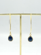 Black Onyx Teardrop Stone Brass Earrings