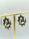 Brass Large Dot Beaded Spiral Hoop Earrings