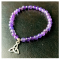 " Natural Amethyst Bracelet with Triquetra sign charm "