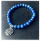 " Natural Lapis Bracelets with Flower of life "