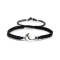 " Black String Rope Bracelet Dolphin charm "