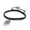 "Black String Rope Bracelet Fatima hand Charm"