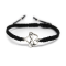 " Black String Rope Bracelet Infinity Heart charm "