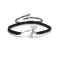 "Black String Rope Bracelet Dragonfly Charm"