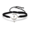 "Black String Rope Bracelet Cat on the Moon Charm "