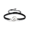 "Black String Rope Bracelet Spiral line Charm "