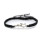 "Black String Rope Bracelet Mother Baby Dolphins Charm"