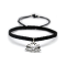 " Black String Rope Bracelet Lotus Charm "