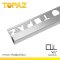 TPS102011 คิ้วอลูมิเนียมมุมเหลี่ยมกลาง สีเงิน 10mm.x2.0m.