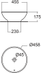 TF-0500-WT อ่างล้างหน้าตั้งบนเคาน์เตอร์  สีขาว  (Anti bac)