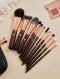 Rose gold brush set ชุดแปรงแต่งหน้า ด้ามไม้ ขนสังเคราะห์ เกรดพรีเมี่ยม 11 ด้าม พร้อมกระเป๋า