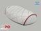 MOTORCYCLE SEAT FOR HONDA C70 FRONT (DIAMOND STRIPE) Color White+Red