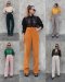 Set puff sleeve shirt and cylindrical corduroy pants