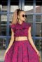 Bodice Top x Full Skirt in Hot Pink