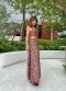 Cut - Out Maxi Dress ผ้าพิมพ์ลายช้าง