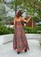 Cut - Out Maxi Dress ผ้าพิมพ์ลายช้าง