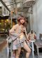 Overcoat ผ้าทอมือ จากใยม่าง ทอผสมกับ ผ้าฝ้ายเข็นมือ ย้อมสีเปลือกไม้ ของดี อ.เกษตรวิสัย จ.ร้อยเอ็ด x ผ้าไทลื้อ