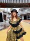 Ruffle Maxi Dress จากผ้าพิมพ์ลายช้างลายลิขสิขธิ์ของเบเน