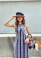 Maxi Dress จากผ้าฝ้ายด้ายเข็นมือ ทอมือ  ย้อมสีธรรมชาติ ของดี จ.สกลนคร x ผ้าไทลื้อ จ.น่าน