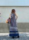 Maxi Dress จากผ้าฝ้ายด้ายเข็นมือ ทอมือ  ย้อมสีธรรมชาติ ของดี จ.สกลนคร x ผ้าไทลื้อ จ.น่าน