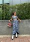 Crop Top x Raffle Wrap Maxi Skirt Chang Set