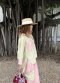 Pastel Korat Silk Shirt x Wide Leg Pants