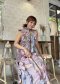 Raffle Maxi Dress ตัดเย็บจากผ้าไทลื้อ จ.น่าน  x ผ้ามัดหมี่ลพบุรี