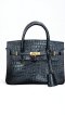 Genuine Crocodile Tote Bag/Handbag in Black Colour Crocodile Skin #CRW214H-BLA-25CM