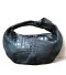 Genuine Belly Crocodile Leather Hobo Bag /Handbag in Black Crocodile Skin # CODE: CRW0222H-BL