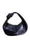 Genuine Belly Crocodile Leather Hobo Bag /Handbag in Black Crocodile Skin # CODE: CRW0222H-BL