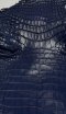 Genuine Belly Crocodile Leather Skin in Black and Dark Blue Colour.  Invoice No. 03189