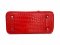 กระเป๋าถือผู้หญิง หนังจระเข้แท้ ส่วนท้อง สีแดง  #CRW214H-RED-30CM