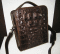 Genuine BIG Bone back Handbag/Shoulder bag in Chocolate Brown Crocodile Leather #CRW308H-BR