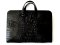 Genuine Hornback Crocodile Leather Briefcase in Black Crocodile Skin  #CRM432BR