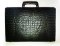Genuine Belly Caiman Crocodile Leather Briefcase in Black Colour  #CRM430BR-BL