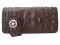 Biker Hornback Crocodile Leather Wallet with Weave Style in Dark Brown Crocodile Skin  #CRM463W-06