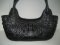 Handmade Genuine Crocodile Leather Weave Handbag in Black Crocodile Skin #CRW299H-BL