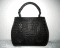 Genuine Caiman Crocodile Handbag in Black Crocodile Leather #CRW237H-BL