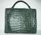 Genuine Belly Caiman Leather Handbag/Shoulder Bag in Grey #CRW314H-GRE-BELLY