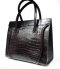 Genuine Belly Siamese Crocodile Leather Handbag in Chocolate Brown Crocodile Leather #CRW324H-BR-BELLY