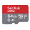 64 GB MICRO SD CARD (ไมโครเอสดีการ์ด) SANDISK ULTRA MICROSDXC UHS-I CARD (SDSQUAB-064G-GN6MN) ราคา 229.-